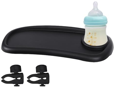 Vassoio portabevande per passeggino, con portabevande e porta bevande, accessori per passeggino con grande capacità per snack, bicchieri, bevande e bottiglie