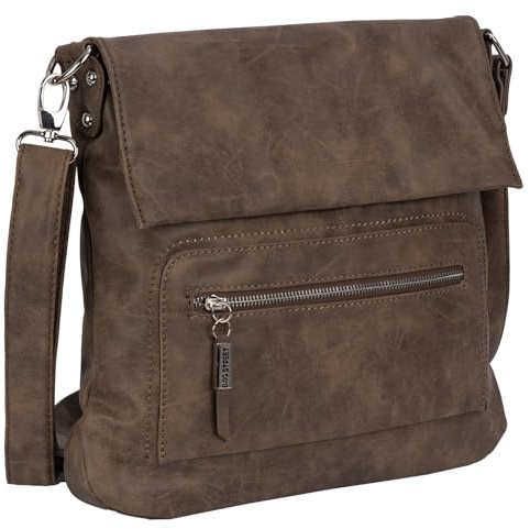 EAAKIE Damen Tasche, Schultertasche, Handtasche, Umhängetasche mit Leder Optik und vielen Fächern