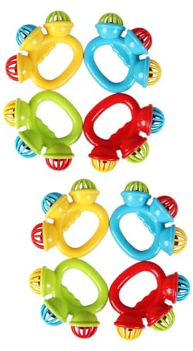 VICASKY 8stücke Handglocken Für Mädchen Bunte Rasseln Als Pädagogisches Spielzeug Für Mädchen Und Kleinkinder Fördert Rhythmusgefühl Und Farberkennung Zufällige Farben