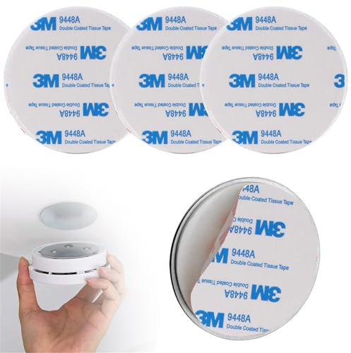 Magnetic Smoke Detector Sticky Pads Magnetic Adhesive Pads 3PCS Magnetic Smoke Alarm Fixing Mount No Drilling Magnet Holder Installation Tool for Smoke Fire Alarms Detector