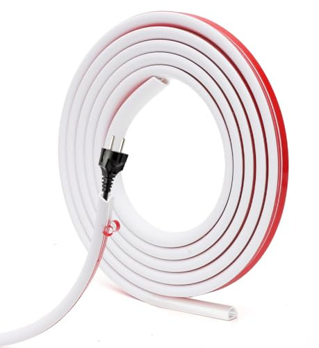 Umllpet Kabelkanal Selbstklebend Weiß, 3 Meter Einschnur Kabelkanal, Kabelkanäle mit Schaumklebeband fertig für Montage an der Wand, Fussboden Kabelabdeckung für Hause Büro Schule - 15x10x300mm