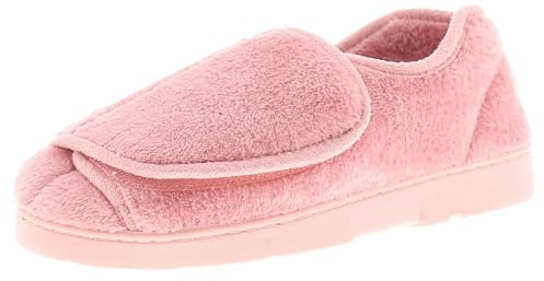 Dr Keller Womens Extra Wide Opening Slippers Wide Fit Orthopaedic Diabetic Ladies House Shoes (Pink, UK Footwear Size System, Adult, Women, Numeric, Medium, 5)