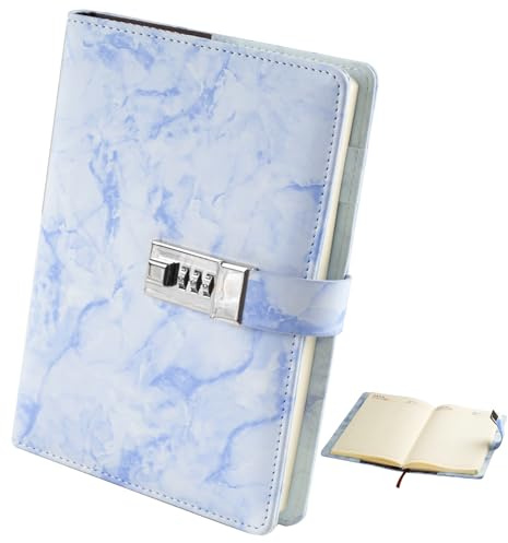 Svalor Diario A5 con Candado, Diario para Adultos con Candado, Cuaderno con CóDigo, Diario Morado, para Mujeres (21X15cm)