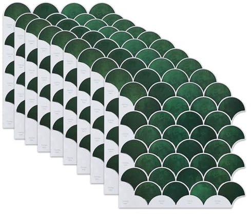 3D Selbstklebend Fliesenaufkleber,Abziehen und Aufkleben,Wandfliesen,Selbstklebende Fliesen für Küche, Schlafzimmer, Akzent-Wanddekoration (10 Stück Grün A 30,5 * 30,5cm Dicke 1mm)
