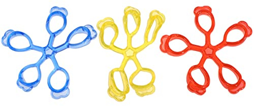 Fingerspannungstrainer Fingertrainingsgerät aus Gummi | Ergonomisches Design, für Fingerübung und Training ohne Instrument Überall Nutzbar, 3 Stück für Anfänger und Profis