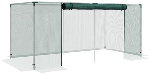 Outsunny Serre de Jardin, Cage de Culture pour Plantes de Jardin, Porte zippée, Tubes en Acier galvanisé, Tente de Protection des Plantes, Vert