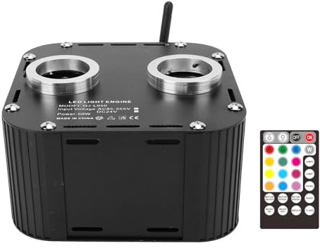 Twinkle Glasfaserlicht 50W Doppelanschluss Bluetooth App Fernbedienung RGB Sprachaktivierter Glasfaser -Sternendeckenleuchte für Auto -Heimkino (EU -Stecker)