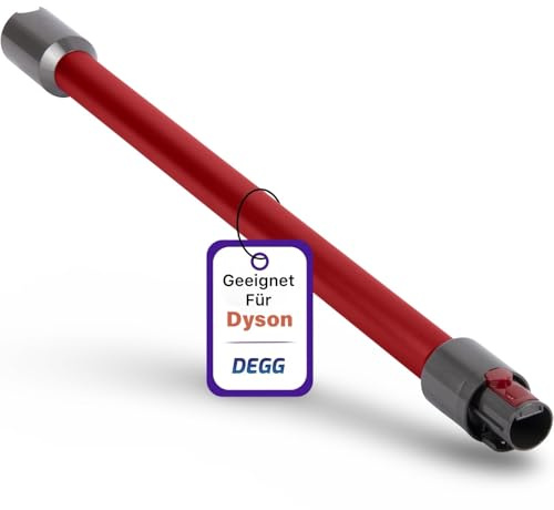 DEGG® Staubsaugerrohr, Kompatibel mit Dyson V7 V8 V10 V11 V15, Rot, 32 mm | Verlängerungsrohr, Saugrohr, Staubsauger Ersatzteile, Staubsaugerzubehör, Perfekte Passform, Premium Qualität