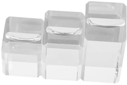 BESPORTBLE Expositor Forma en Acrílico Transparente Anillos Piezas 3 Diseño Inclinado y Cuadrada Exhibición Elegante y Versátil para Joyas Viajes de Negocios