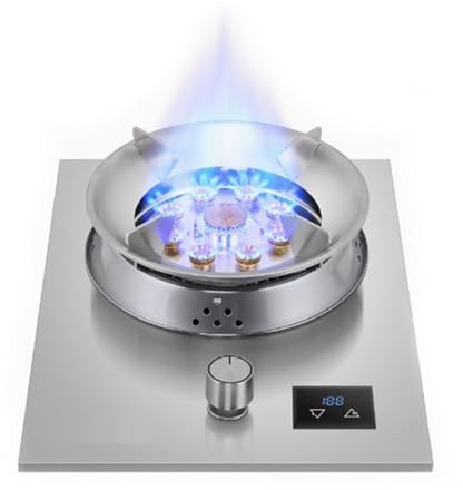 Cuisinière À Gaz Portable, 1 Brûleur, Brûleur Wok À Anneau De Feu 5,2 KW, Plateau En Verre Trempé Avec Protection Anti-extinction, For Cuisine Domestique(LPG)