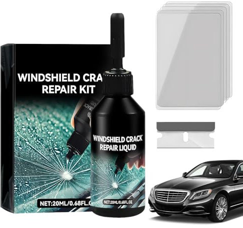 ComedyKing Glas Reparatur Set, Steinschlag Reparaturset Windschutzscheibe Reparaturset, Glasreparaturflüssigkeit Scheibenkleber Auto Zur Reparatur Langer Rissen, Löchern, Rissen, Spinnennetzen (1pcs)