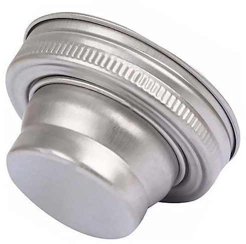 HEALEEP Stainless Steel Jar Lid with Strainer for Pepper Flour Cocktail Shaker Rust Spice Dispenser Cap with Ribbed Edges for Easy Grip Multipurpose Kitchen and Bartending Accessory