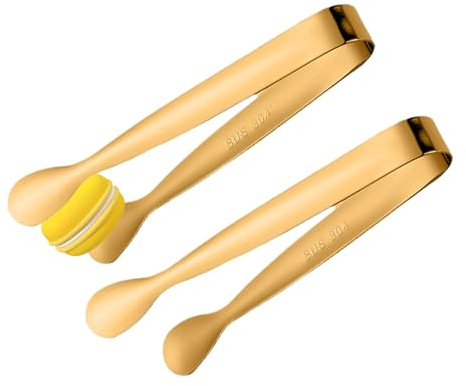 Qumiuu Tenazas Para Azúcar,2 Piezas Pinza Pequeña Para Aperitivos De Acero Inoxidable - Tenazas De Servir Para Hogar,Para Malvaviscos Bartender Té Café Panadero Restaurante Buffet Servicio Fiesta