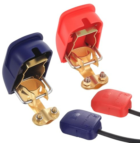 Okeno Select 1Paar Batterieklemmen 12V Polklemme Schnellverschluss, Batterie Polklemmen Autobatterie 12V, für KFZ Auto Motorrad Truck Boot PKW Polklemme Autobatterie Klemmen 12 Volt Schnellklemmen