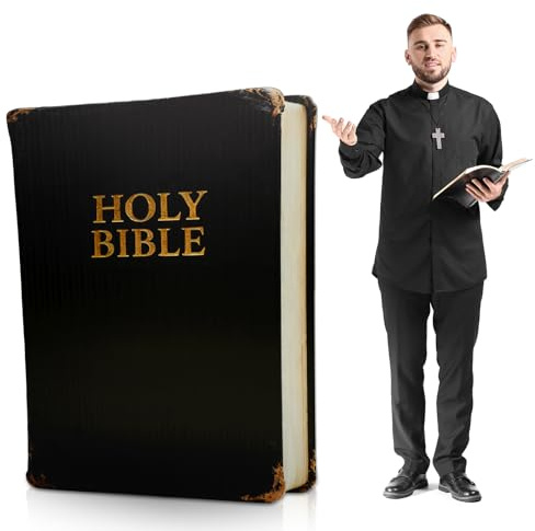 Colingmill 5.3 ft The Holy Bible Cardboard Stand-up Life Size Christian Party Decoration Religious Backdrop Photo Props Stand up Cardboard for Jesus Vbs Easter Church Sunday School Decor