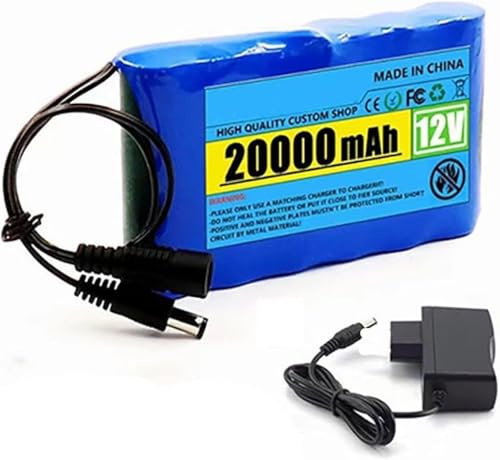 Lithium Battery Pack 3S2P 12V 20000mAh Built-in Protection Board Lithium-ion Rechargeable Batteries with 12.6V 1A Charger