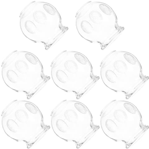 Baluue Lot de 8 Ventouses Épaissies en Verre à Coupe Thérapie par Ventouses à Vide pour Massage du Dos Usage Domestique Outil de Bien-détente pour Relaxation Musculaire