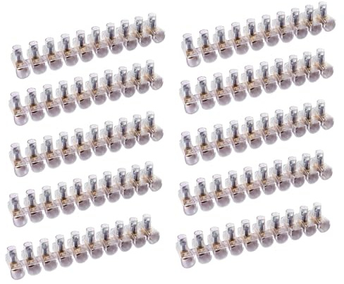 Confezione da 10 pezzi - Morsetti Volanti 10 Poli 1,5mm Connettori Elettrici Trasparenti Policarbonato Autoestinguente Industriali - Trasparente