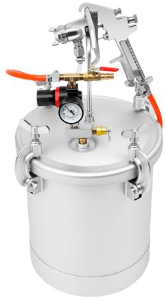 Pistolet à peinture sous pression de 10 l avec buse de 3,0 mm - Kit avec tuyau 45-60 PSI - Pression de fonctionnement pour automobile et bois