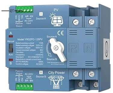 Interruttore di trasferimento automatico a doppia potenza for l'energia del generatore all'interruttore di commutazione dell'alimentazione cittadina, inverter solare