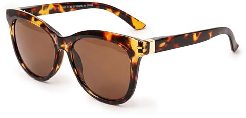 SKYWAY Sonnenbrille mit Sehstärke Damen, Modische Lesesonnenbrille Sonnenlesebrille mit Federscharnier UV400-Schutz (1,0 Dioptrien, Schildpatt)
