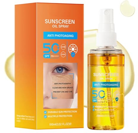 Hair and Scalp Sun Protection Spray SPF 50, Scalp Sunscreen, Hair Sun Protection Spray, Scalps SPF, No White Cast Formula, Daily UVA/UVB Protection, Fast Absorbing, Non Greasy, 100ml (1PC)