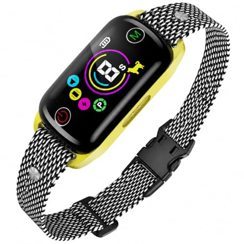 Antibellhalsband für Hunde mit Vibration & Ton, Automatisches Hundehalsband gegen Bellen, Farbdisplay, IP67, Magnetladung, Verstellbares Nylonband