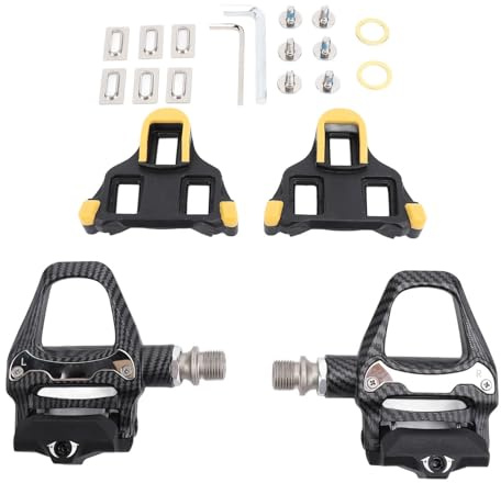 Pedali da Corsa Clipless Autobloccanti in Lega di Alluminio Leggeri con Tacchette SL e Sistema di Blocco a Disco