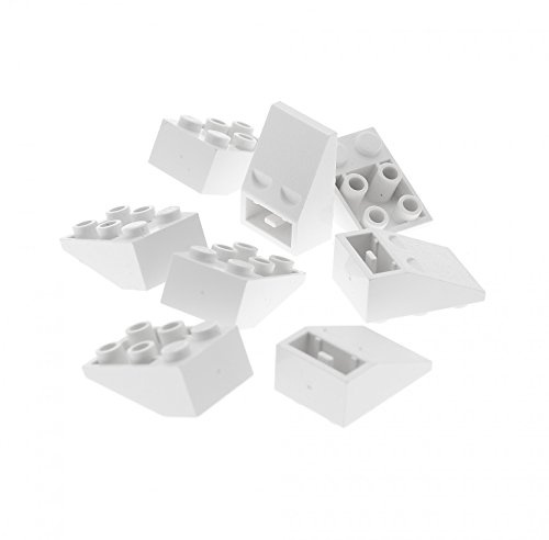 8 x Lego System Dachstein weiss 33° 3 x 2 negativ Dachziegel schräg Steine 3747a