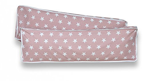 Rückenkissen-Set für Kinderzimmer Kinderkissen, Kissenfarbe:Sterne Rosa Weiss