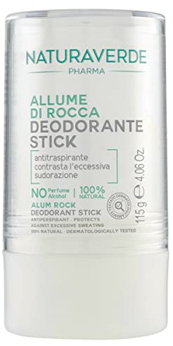 Naturaverde | Pharma - Stick Deodorante, Deodorante Stick, Allume di Rocca Deodorante Stick, Stick Allume di Rocca, per Pelli Sensibili, 100% Naturale, 115g
