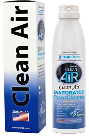 DWD2 Clean AIR® Premium Foaming Automotive Evaporator Coil Cleaner (Lemon) - Renew Your Air Conditioner and Enjoy a Comfortable Driving Experience Today (single 8.oz)