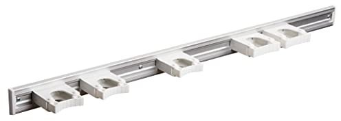 Toolflex-Wandschiene 90 cm mit 5 Haltern weiß für Gehhilfen Werkzeuge Stiele