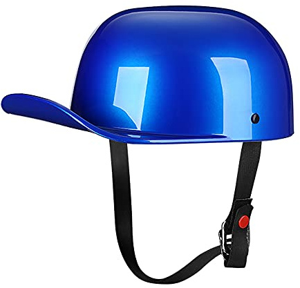 Woljay Woljay Jahrgang Jethelm Motorradhelm Retro Baseball Kappe Halbhelm Männer Frauen für Kreuzer Straße Roller Moped - DOT Certified (Blue,L)