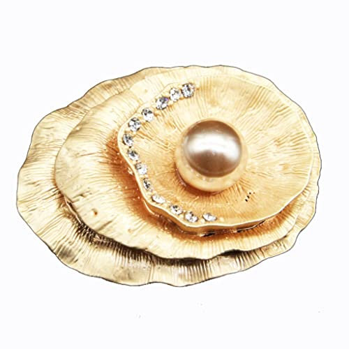 C SS CC Broschen Matte Gold Brosche Blumenschale mit Diamanten Geometrische Anzug Strickjacke Pin-Kragen Perle Pin Schnalle Schmuck Geschenke Anstecknadeln Für Damen (Size : A)