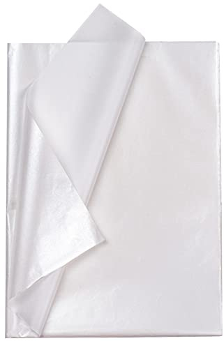 RUSPEPA Geschenkpapier Seidenpapier - Perlweiß Seidenpapier für Heimarbeit Bastelarbeit Geschenkverpackung – 50 x 70 cm – 25 Blatt