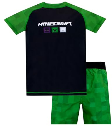 Minecraft Badshorts Set, Badset För Pojkar, Gaming Badkläder För Pojkar, Grön 140