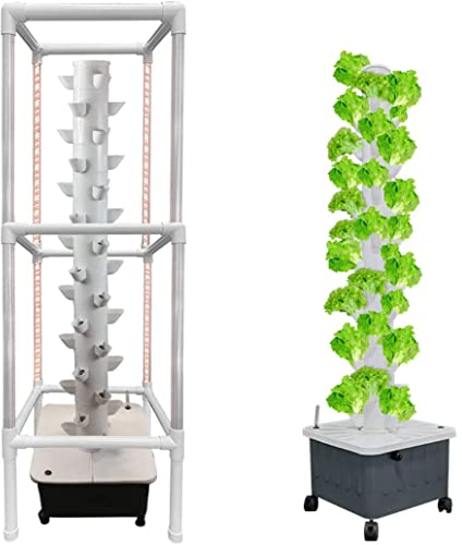 GBHJJ Hydroponik-Turm Hydrokultur-Pflanzsystem Gartenturm Mehrschichtiges erdloses Pflanzgerät für den Innen- und Außenbereich Gemüse Obst und Kräuterbepflanzung