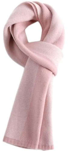 Wollschal Zweiseitige Strickstreifen Vielseitiger Herbst und Winter Warmer Weibchenschal, Rosa, 175 cm oder mehr
