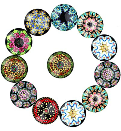 GLEAVI 1satz Runde Glas Patches Bunte Schmuck-patches Für Kreative Bastelprojekte Für Schmuckdesign Hochzeiten Geburtstage Und Mehr