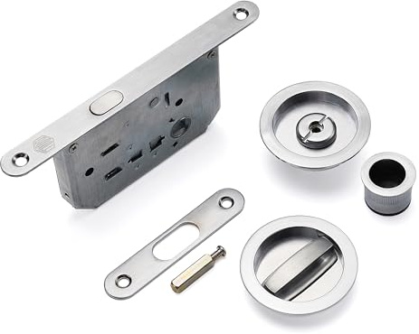 Set di serrature per porta scorrevole in cromo satinato – accessorio per porta tascabile in lega di zinco
