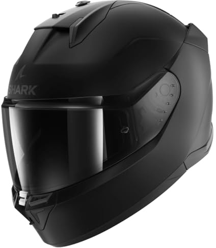 SHARK, Integraler Motorradhelm D-SKWAL 3 DARK SHADOW EDITION Mat Black, L | Geeignet für Brillenträger