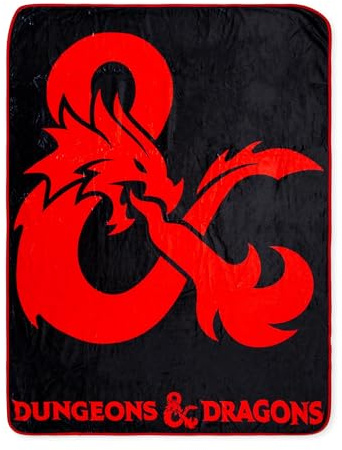 Dungeons & Dragons Logo Fleece Throw Blanket | Soft Polyester Cover for Sofa, Bed | 45 x 60 Inches
