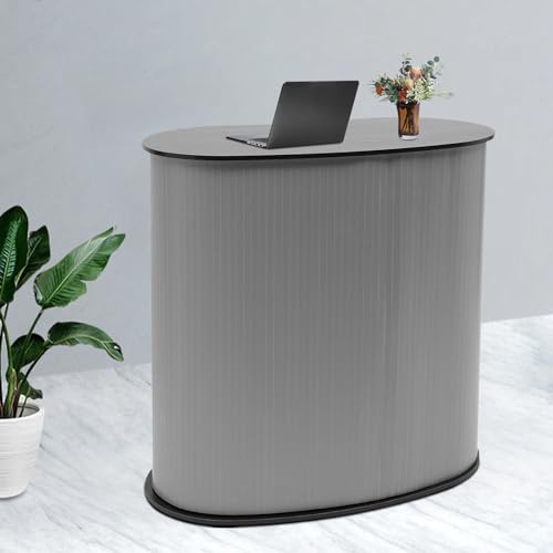 VonVVer Portable Pop Up Display Counter 40x90x90cmTrade Show Reception Desk | 50KG Load, Podium Table Stand, Foldable Exhibition Desk, Detachable, Carrying Bag Included, Storage Compartment for Promotion
