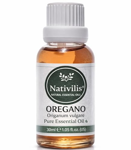 Nativilis Oregano Organic Essential Oil 30ml (Origanum vulgare) - Antioxidant Antifungal Anti-Inflammatory Properties Weight Management Reduces Skin Blemishes - Copaiba Properties