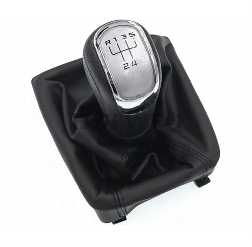 Schaltknüppel Für Skoda Für Octavia II 2009-2012 Für Superb II 2008-2012 Für Yeti 2009-2012 5/6 Gang Schaltknauf Schaltmanschette Schaltknäufe(Black 5 Speed)