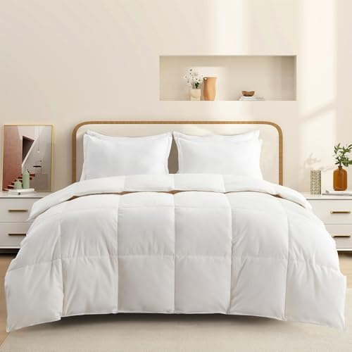 Deodar Piumino in Piuma d'Oca, 250gr/m² Piumino Leggero Singolo 135×200cm, 6 Tog Per L'estate Primavera L'Autunno, Tessuto Puro Cotone Biologico, Approvato Öko-Tex e RDS