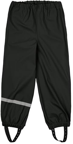 Mikk-line Pantalons de pluie pour enfants et nourrissons, imperméables et coupe-vent, idéaux pour la pluie et la boue, Noir , 110 cm
