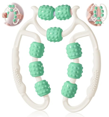 Yanghad Rodillo de Masaje Muscular Anticelulitico para Piernas - Foam Roller para Yoga y Fitness (Blanco + Verde)