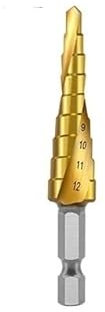 Juego de 3 unidades de 3-12mm, 4-12mm, 4-20mm, HSS, broca escalonada de ranura recta, cortador de agujeros de Metal y madera recubierto de titanio, juego de herramientas de perforación de núcleo(S 4-1
